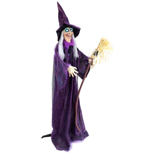 5.5ft. Lighted & Animated Witch Halloween Figure Decoration